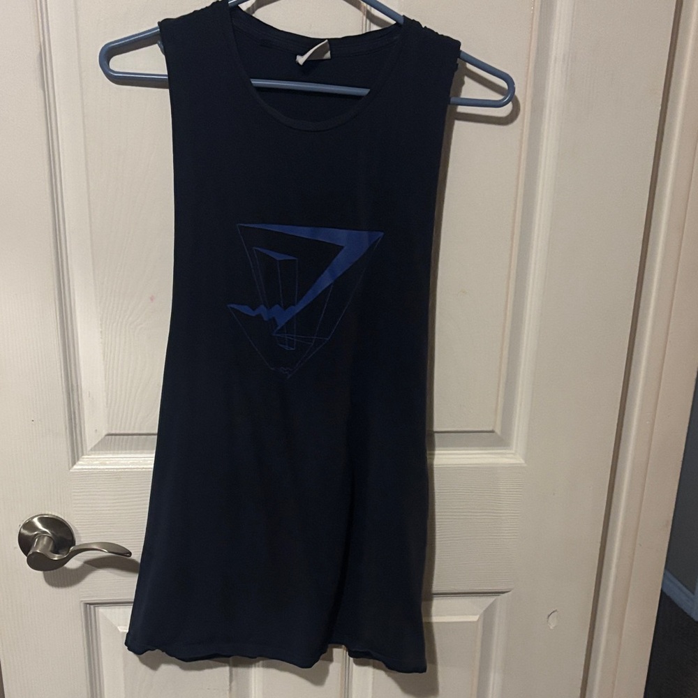 Gymshark Black Tank with Blue Graphic